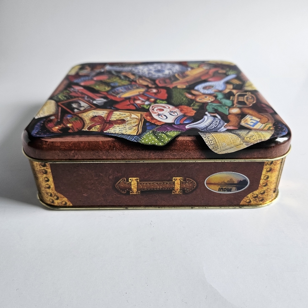 Vintage Silver Crane Collectible Tin 1994 Clown Theme - Picture 3 of 6